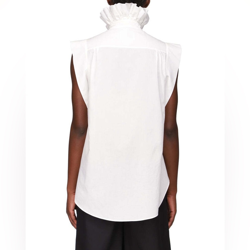 NEW $775 Prune Goldschmidt Prunette Short Sleeve Blouse White Women's Size 42 - Picture 2 of 10